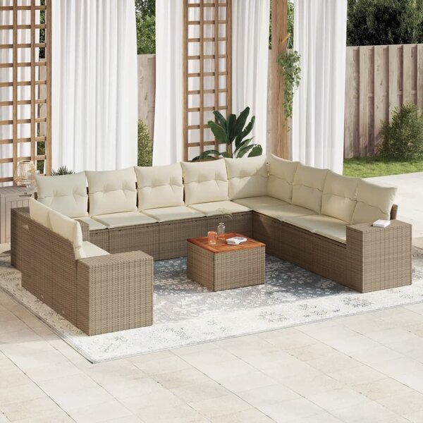VidaXL Polyrattan Kerti Ülőgarnitúra - 11 részes - Bézs