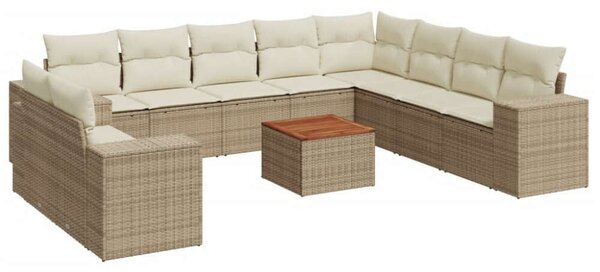 VidaXL Polyrattan Kerti Ülőgarnitúra - 11 részes - Bézs