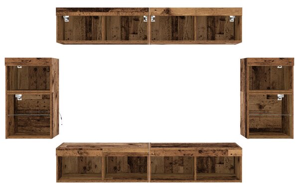 F Floating Shelf 2 db Régi fa 40x28.5x40 cm Mérnöki fa