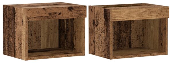 F Floating Shelf 2 db Régi fa 40x28.5x40 cm Mérnöki fa