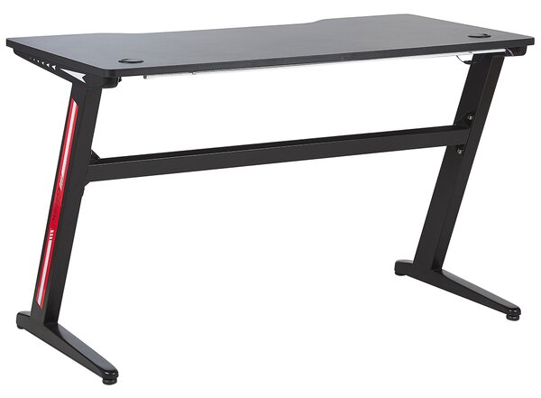 Gamer asztal DARFUR Fekete 120 cm 60 cm RGB LED