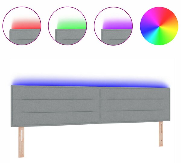 LED fejtámla világosszürke 200 cm szövet