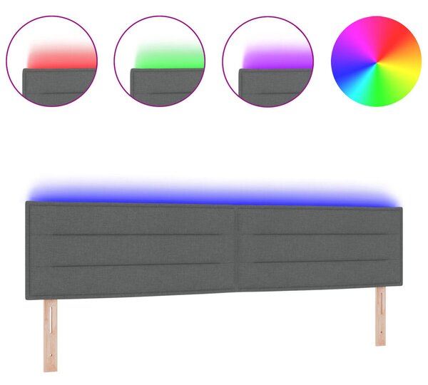 LED Fejtámla Vonal Dizájn Sötétszürke 100 cm Szövet