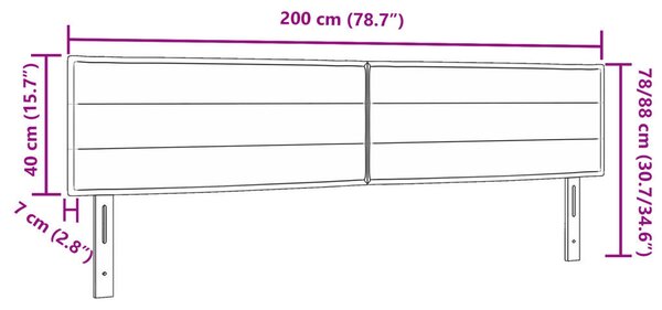 LED Fejtámla Vonal Dizájn Sötétszürke 100 cm Szövet