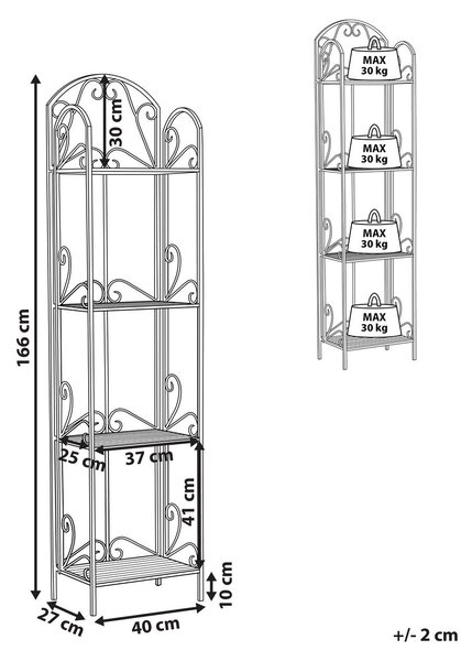 Polcrendszer VALDIVIA Fém 166 cm 40 cm Fehér