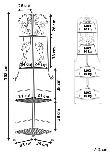 Sarokpolc BIELLA Fém 158 cm 35 cm Fehér