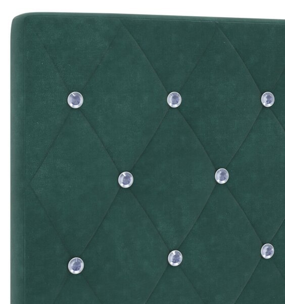 LED fejtámla kristálygombos steppelésű sötétzöld 100 cm bársony
