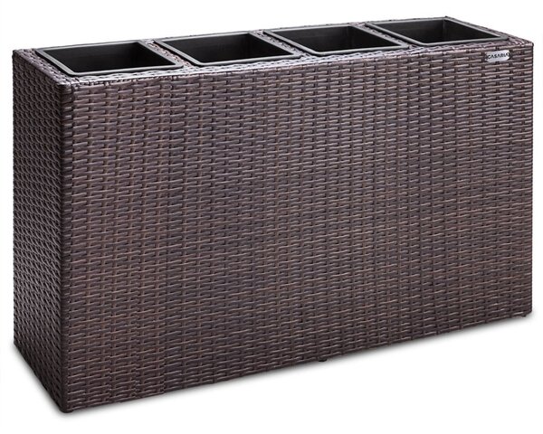Virágtartó, polyrattan, barna, 95 x 27
