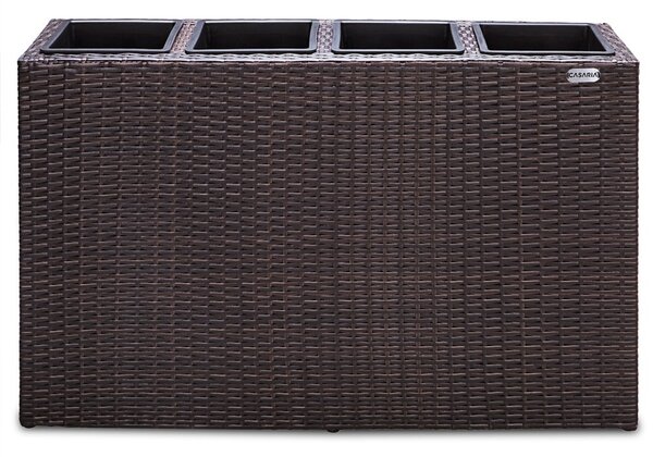 Virágtartó, polyrattan, barna, 95 x 27