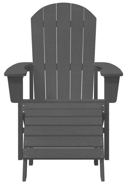 Adirondack szék lábtartókkal 2 db Fekete HDPE