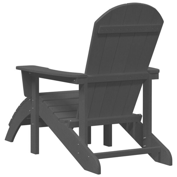 Adirondack szék lábtartókkal 2 db Fekete HDPE