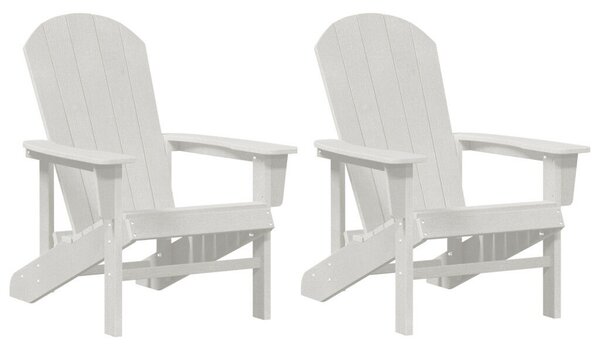 Adirondack Székek 2 db Fehér 74x82x90 cm HDPE