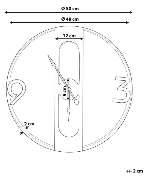 Fali óra MULHOUSE 50 cm Barna