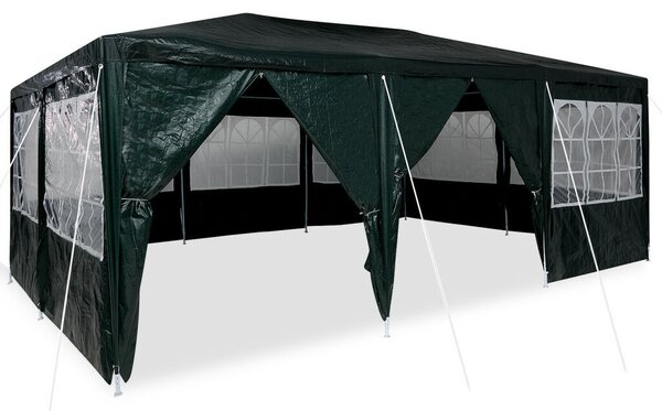 VidaXL Parti sátor 10 oldalfallal 6x4 m, PE, Zöld