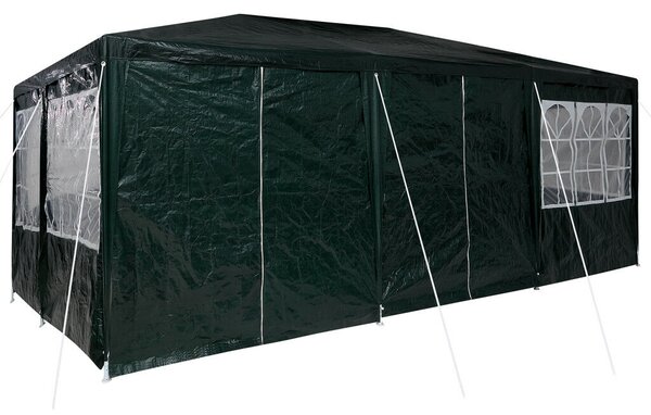 VidaXL Parti sátor 10 oldalfallal 6x4 m, PE, Zöld