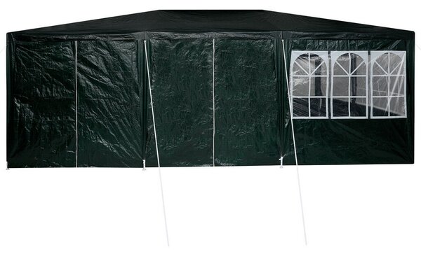 VidaXL Parti sátor 10 oldalfallal 6x4 m, PE, Zöld