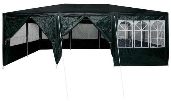VidaXL Parti sátor 10 oldalfallal 6x4 m, PE, Zöld