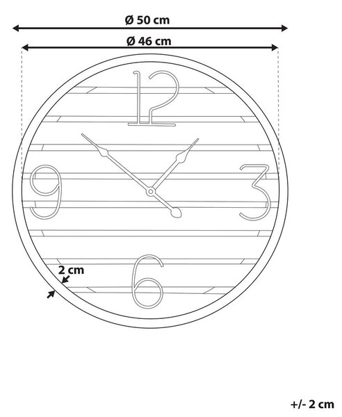 Fali óra ARRIAGA 50 cm Fenyőfa Sötétbarna