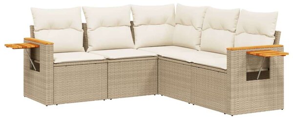 VidaXL Polyrattan Kerti Ülőgarnitúra - 5 részes - Bézs