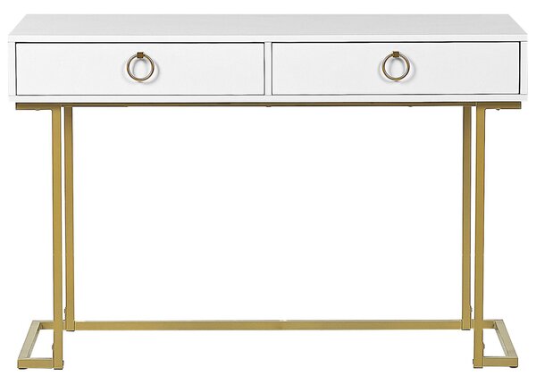 Konzolasztal WESTPORT Fehér/arany 115 cm 50 cm fiókokkal