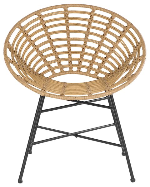 Kétdarabos kerti szék szett ACERRA PE Rattan Világosbarna
