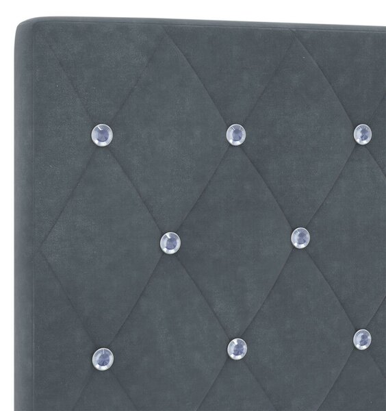 LED Fejtámla Kristály Gombos Párnázott Sötétszürke 80 cm Bársony