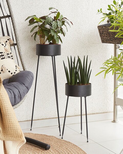 Virágállvány LEIKA 29 cm Fekete Fém