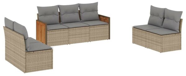 VidaXL Polyrattan Kerti Ülőgarnitúra - 7 részes - Bézs