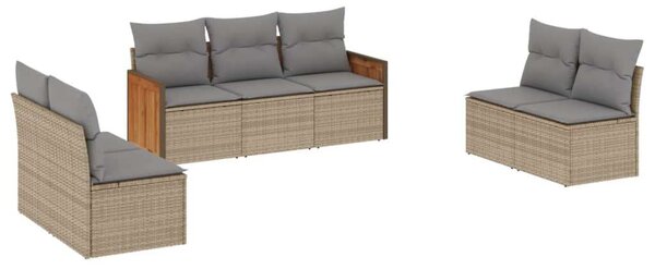 VidaXL Polyrattan Kerti Ülőgarnitúra - 7 részes - Bézs