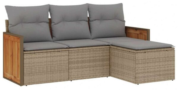 VidaXL Polyrattan Kerti Ülőgarnitúra - 4 részes - Bézs