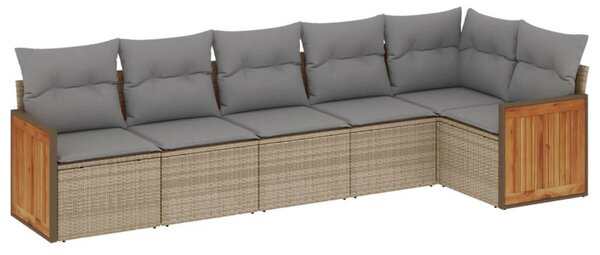 VidaXL Polyrattan Kerti Ülőgarnitúra - 6 részes - Bézs