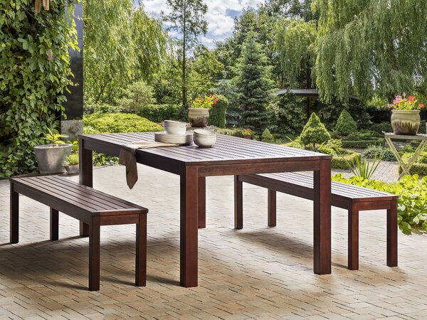 Kerti pad TUSCANIA 160 cm Eukaliptusz fa Sötétbarna