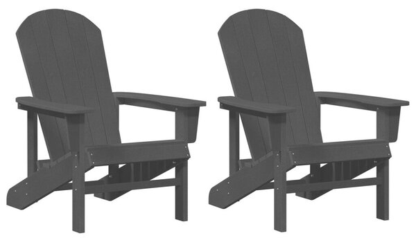Adirondack székszett 2 db Fekete 74x82x90 cm HDPE