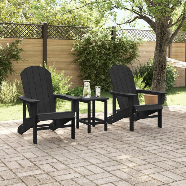 Adirondack székszett 2 db Fekete 74x82x90 cm HDPE