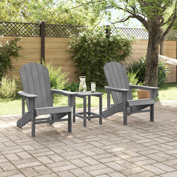Adirondack székek 2 db Világosszürke 74x82x90 cm HDPE