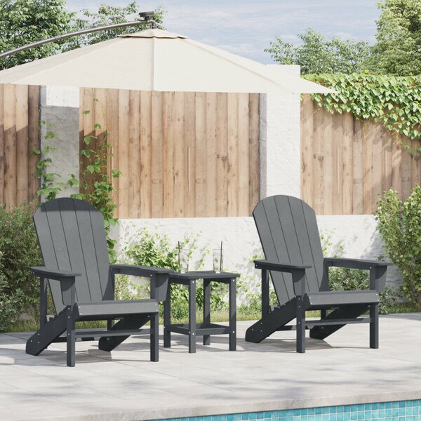 Adirondack székek 2 db Világosszürke 74x82x90 cm HDPE