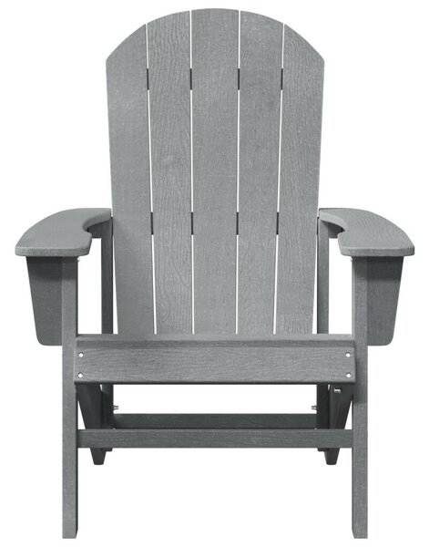 Adirondack székek 2 db Világosszürke 74x82x90 cm HDPE
