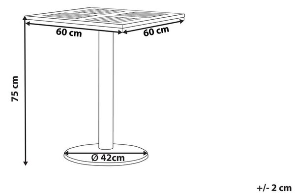 Bisztró asztal PALMI 60 cm 60 cm Fahatású Barna