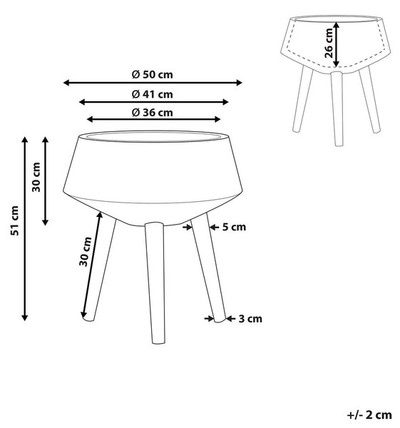 Magasított virágállvány VARDIANI 50 cm Arany