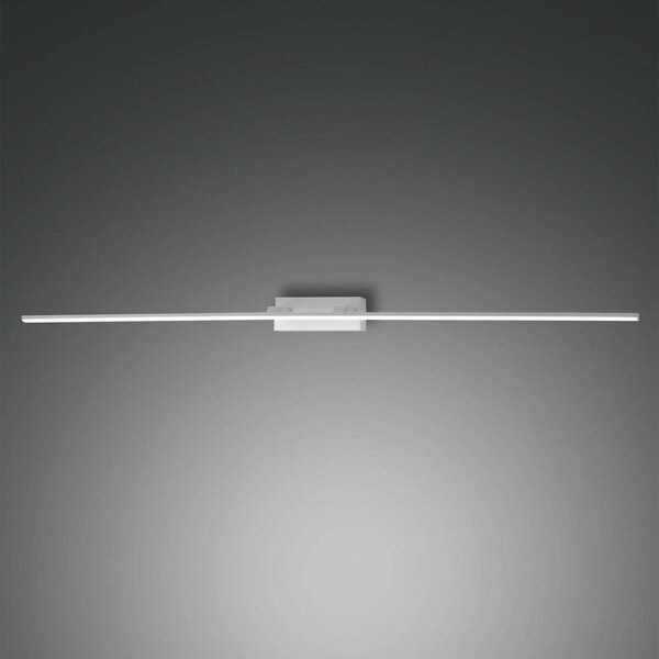 Fabas Luce Nala LED tükörvilágítás, fehér, szélesség 110 cm, fém, Fehér / opál, Fürdőszoba, fém, Modern