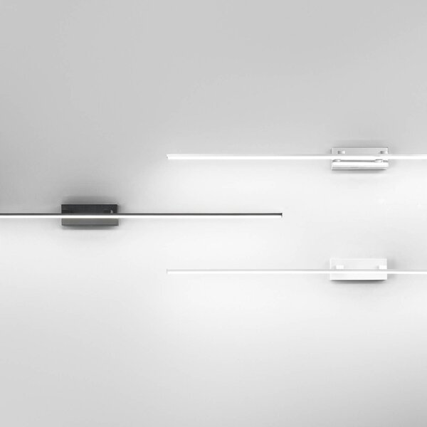 Fabas Luce Nala LED tükörvilágítás, fehér, szélesség 110 cm, fém, Fehér / opál, Fürdőszoba, fém, Modern