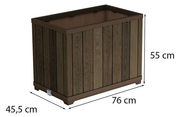 Keter Deco Rectangle Tall Walnut műanyag virágláda 76 x 45,5 x 55 cm
