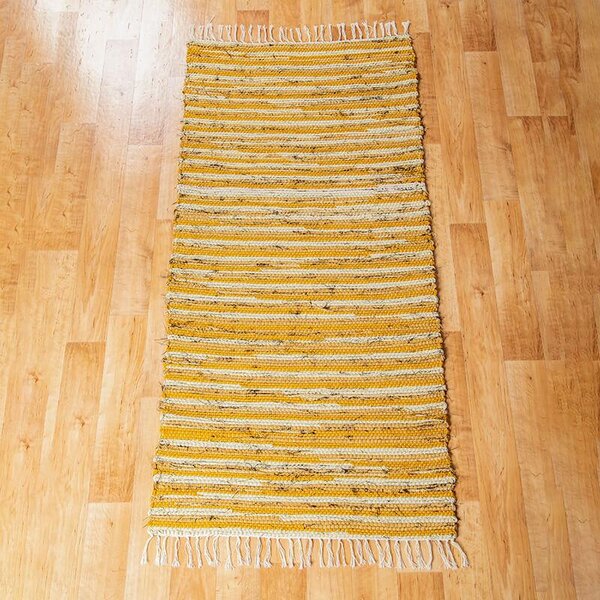 Sárga rongyszőnyeg 70x150 cm