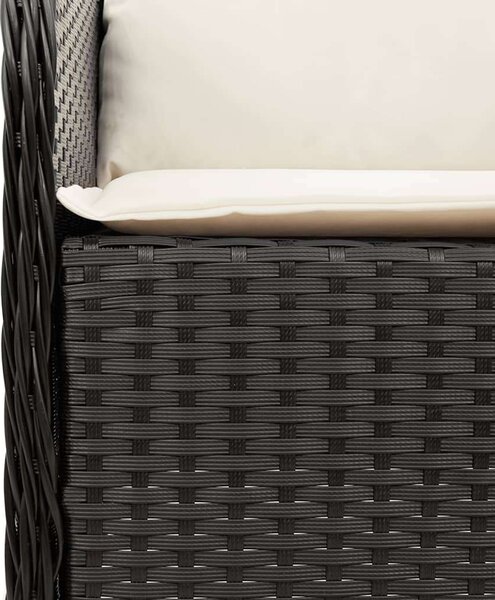 VidaXL 5 részes fekete polyrattan kerti étkezőgarnitúra párnákkal