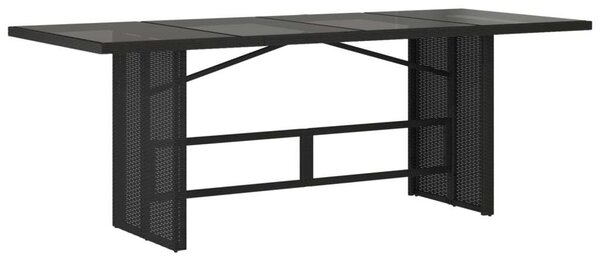 Polyrattan Kerti Étkezőgarnitúra - 7 részes - Fekete