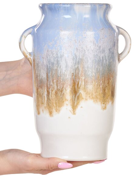 Virágtartó váza GERRHA Kőcserép 25 cm Világoskék