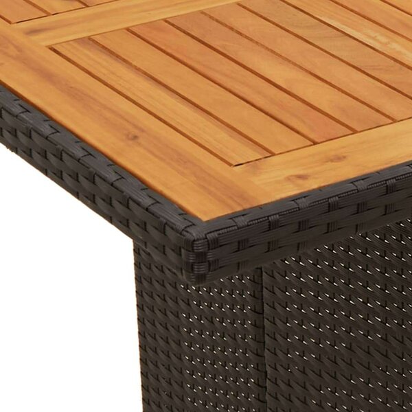 VidaXL 9 részes Kerti Étkezőgarnitúra - Fekete Polyrattan