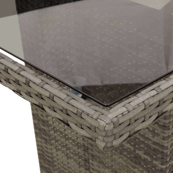 VidaXL Polyrattan Kerti Étkezőgarnitúra - 9 részes - Szürke
