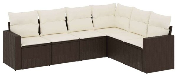 VidaXL Polyrattan Kerti Ülőgarnitúra - 6 részes - Barna