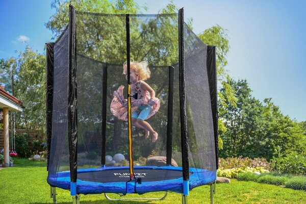 Funfit 183cm külső hálós Trambulin - kék